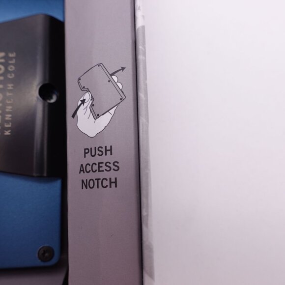 NIB Kenneth Cole Reaction Hardside Card Case Wallet Blue RFID Protection - Picture 6 of 6